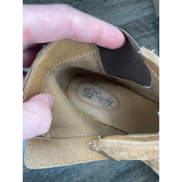 Sofft Euro Soft Adeah Brown Booties 7.5 Vegan Leather Normcore Classic Comfort - Picture 9 of 10